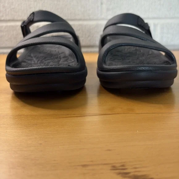 Skechers FOAMIES Black Women's 6 Arch Fit Ascend Sweat Pea Slides Sandals - Picture 2 of 11